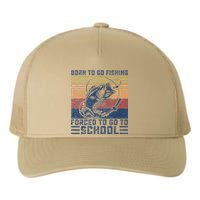 Funny Born To Go Fishing Bass Fish Fisherman Yupoong Adult 5-Panel Trucker Hat