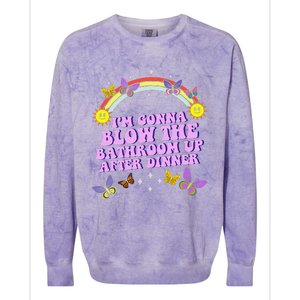 Funny Blow The Bathroom Adult Humor Inappropriate Offensive Colorblast Crewneck Sweatshirt