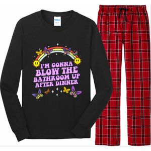 Funny Blow The Bathroom Adult Humor Inappropriate Offensive Long Sleeve Pajama Set