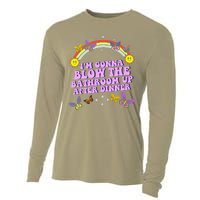 Funny Blow The Bathroom Adult Humor Inappropriate Offensive Cooling Performance Long Sleeve Crew