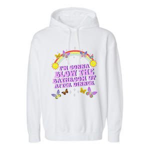 Funny Blow The Bathroom Adult Humor Inappropriate Offensive Garment-Dyed Fleece Hoodie