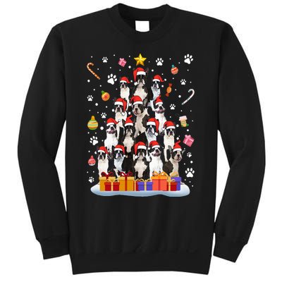 Funny Boston Terrier Dog Ugly Sweater Christmas Tree Xmas Sweatshirt