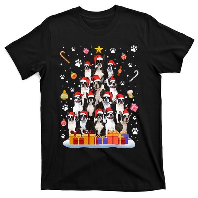 Funny Boston Terrier Dog Ugly Sweater Christmas Tree Xmas T-Shirt