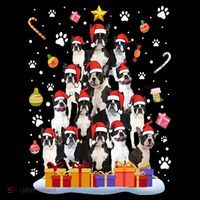 Funny Boston Terrier Dog Ugly Sweater Christmas Tree Xmas Premium T-Shirt
