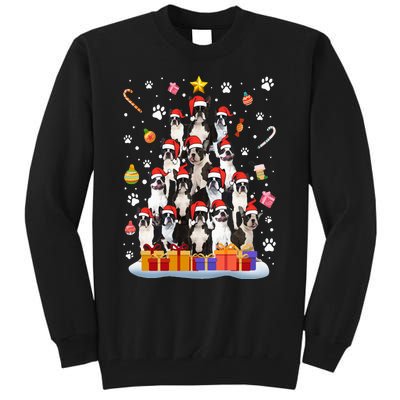 Funny Boston Terrier Dog Ugly Sweater Christmas Tree Xmas Tall Sweatshirt