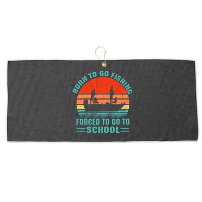 Funny Born To Go Fishing Bass Fish Fisherman Gift Large Microfiber Waffle Golf Towel