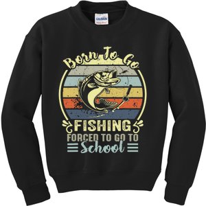 Funny Born To Go Fishing Bass Fish Fisherman Kids Sweatshirt