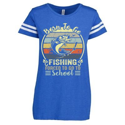 Funny Born To Go Fishing Bass Fish Fisherman Enza Ladies Jersey Football T-Shirt