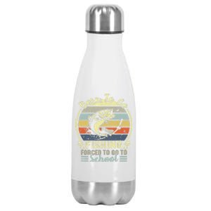 Funny Born To Go Fishing Bass Fish Fisherman Stainless Steel Insulated Water Bottle