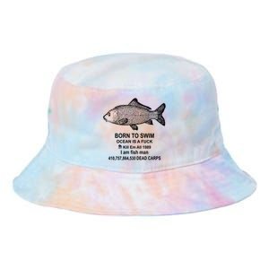 Funny Born To Swim Ocean Is A Fuk Kill Em All 1989 Tie Dye Newport Bucket Hat