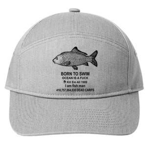 Funny Born To Swim Ocean Is A Fuk Kill Em All 1989 7-Panel Snapback Hat