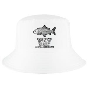 Funny Born To Swim Ocean Is A Fuk Kill Em All 1989 Cool Comfort Performance Bucket Hat