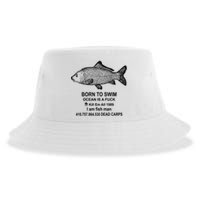 Funny Born To Swim Ocean Is A Fuk Kill Em All 1989 Sustainable Bucket Hat