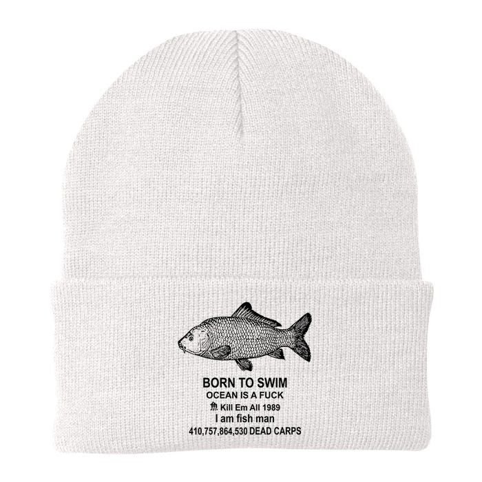 Funny Born To Swim Ocean Is A Fuk Kill Em All 1989 Knit Cap Winter Beanie