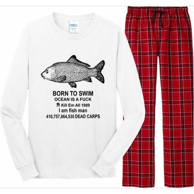 Funny Born To Swim Ocean Is A Fuk Kill Em All 1989 Long Sleeve Pajama Set