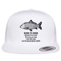 Funny Born To Swim Ocean Is A Fuk Kill Em All 1989 Flat Bill Trucker Hat