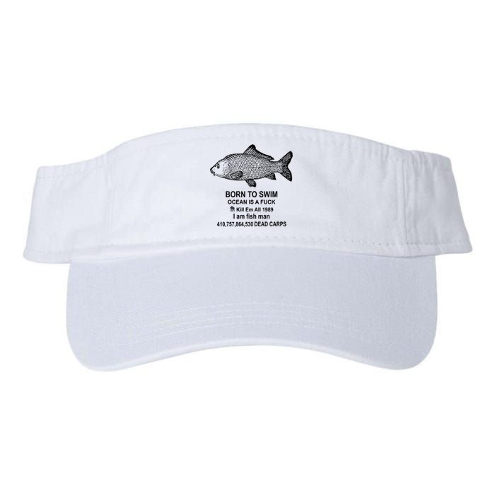 Funny Born To Swim Ocean Is A Fuk Kill Em All 1989 Valucap Bio-Washed Visor