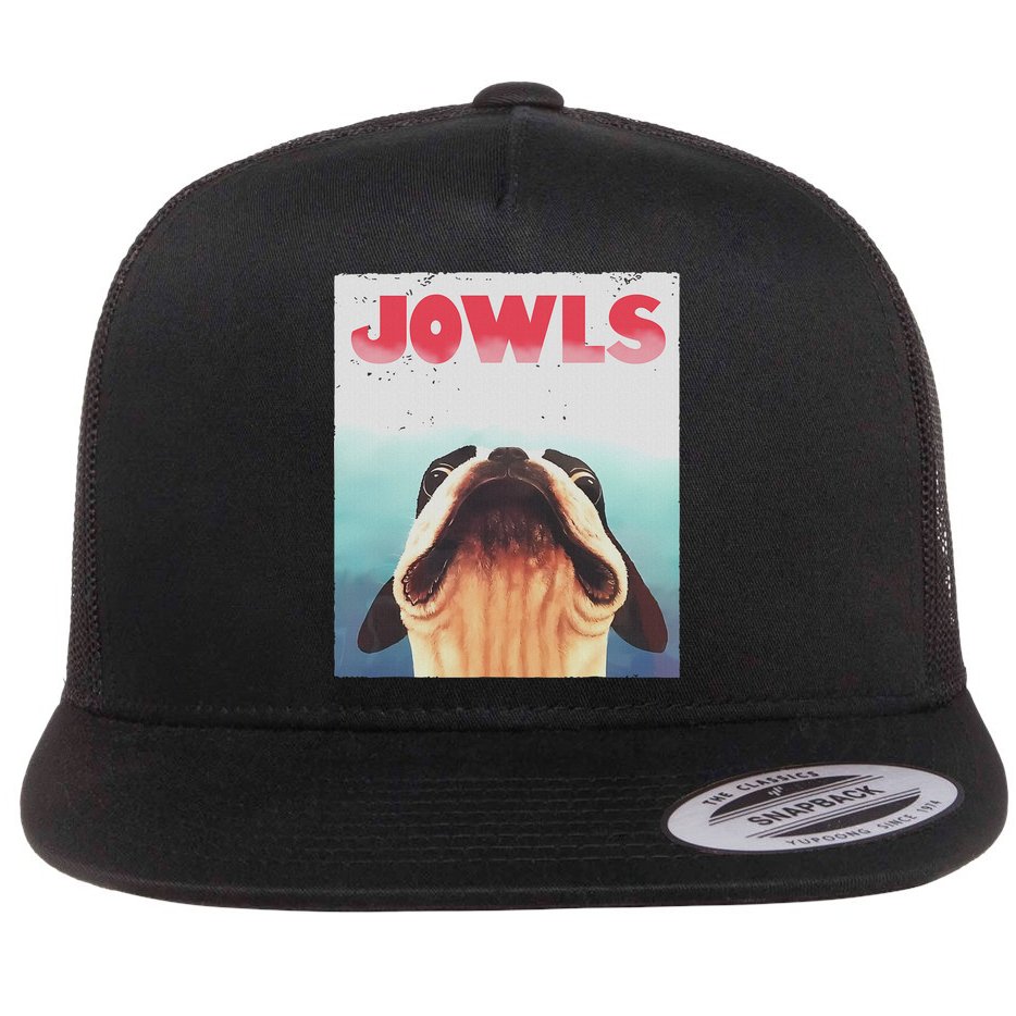 Funny Boston Terriers Jowls Dog Mom, Dog Dad Flat Bill Trucker Hat