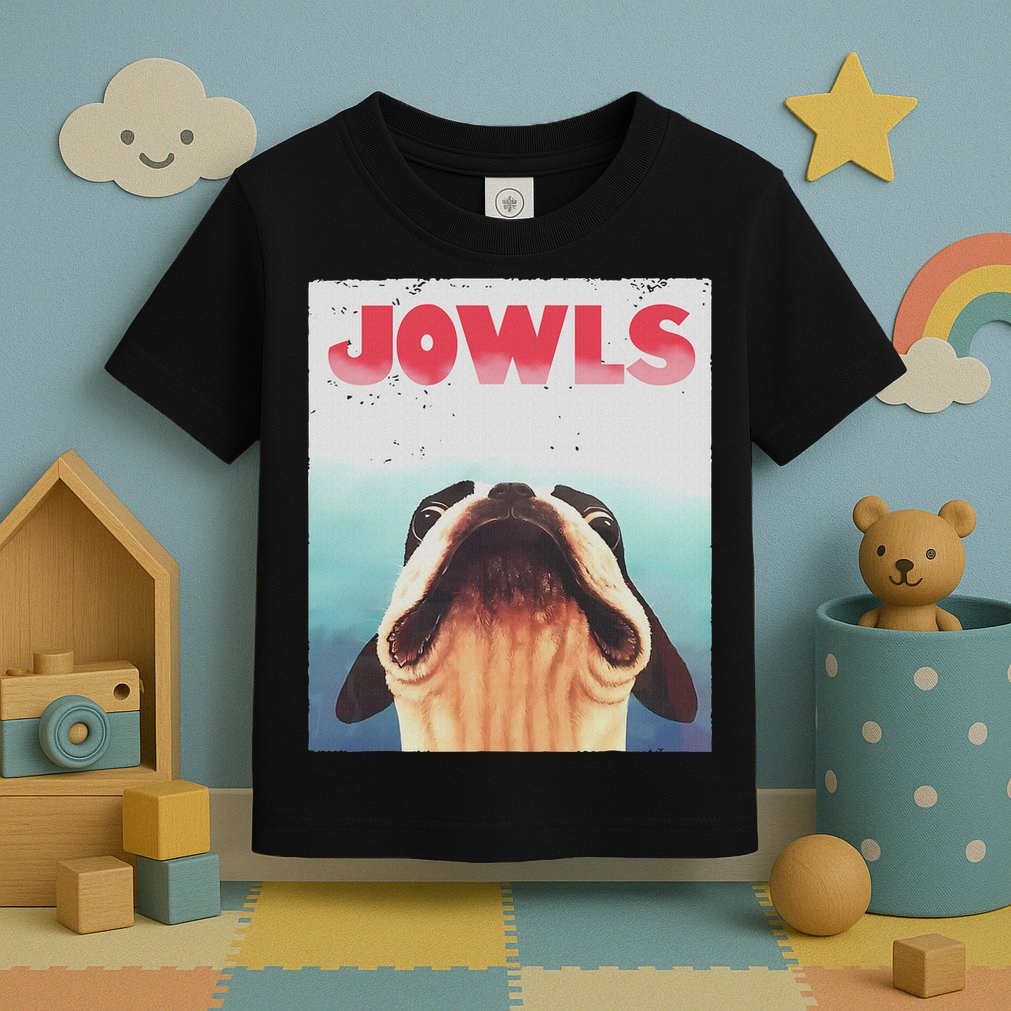 Funny Boston Terriers Jowls Dog Mom, Dog Dad Toddler T-Shirt