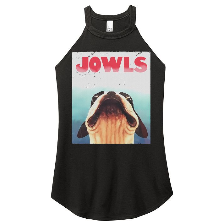 Funny Boston Terriers Jowls Dog Mom, Dog Dad Women's Perfect Tri Rocker Tank