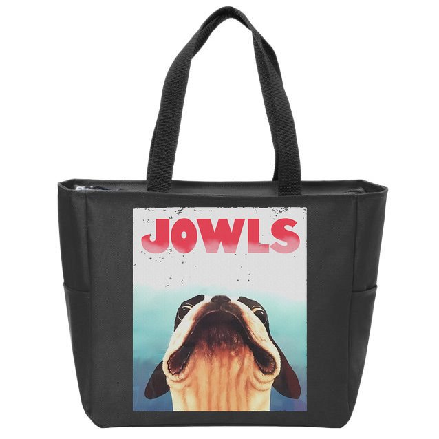 Funny Boston Terriers Jowls Dog Mom, Dog Dad Zip Tote Bag
