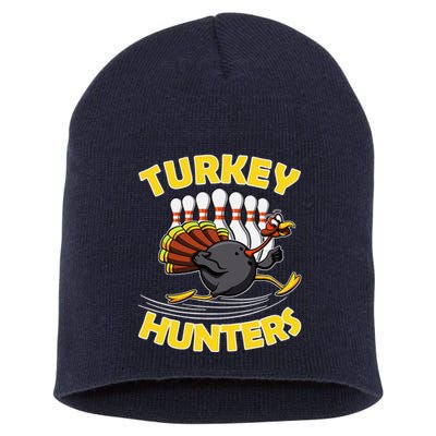 Funny Bowling Turkey Hunters Short Acrylic Beanie