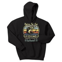 Funny Born To Go Fishing Bass Fish Fisherman Kids Kids Hoodie