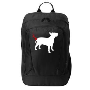 Funny Bull Terrier Owner Valentines Day Heart Farts Gift City Backpack