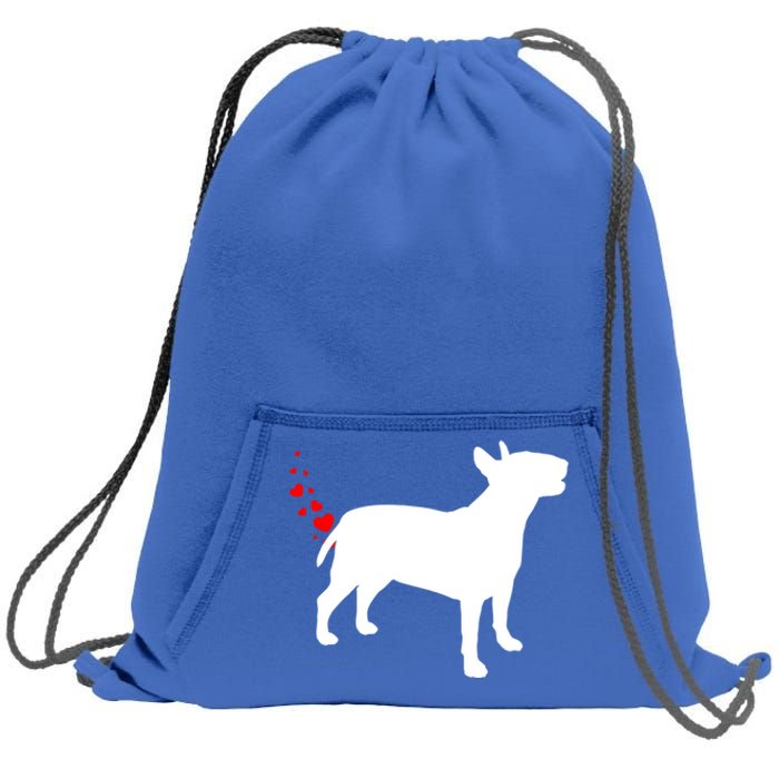 Funny Bull Terrier Owner Valentines Day Heart Farts Gift Sweatshirt Cinch Pack Bag