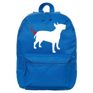 Funny Bull Terrier Owner Valentines Day Heart Farts Gift 16 in Basic Backpack