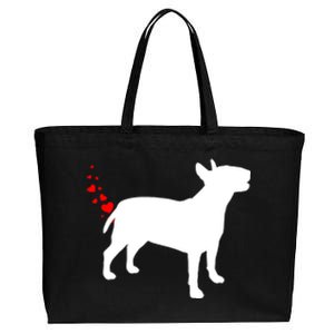 Funny Bull Terrier Owner Valentines Day Heart Farts Gift Cotton Canvas Jumbo Tote