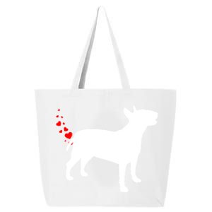 Funny Bull Terrier Owner Valentines Day Heart Farts Gift 25L Jumbo Tote