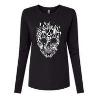 Funny Boston Terrier Skull Dog Skeleton Halloween Womens Cotton Relaxed Long Sleeve T-Shirt