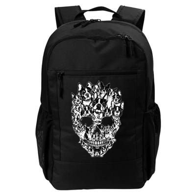 Funny Boston Terrier Skull Dog Skeleton Halloween Daily Commute Backpack