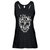 Funny Boston Terrier Skull Dog Skeleton Halloween Ladies Essential Flowy Tank