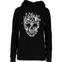 Funny Boston Terrier Skull Dog Skeleton Halloween Womens Funnel Neck Pullover Hood