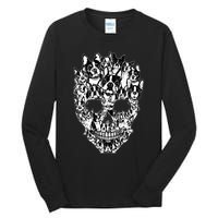 Funny Boston Terrier Skull Dog Skeleton Halloween Tall Long Sleeve T-Shirt