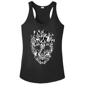 Funny Boston Terrier Skull Dog Skeleton Halloween Ladies PosiCharge Competitor Racerback Tank