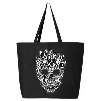 Funny Boston Terrier Skull Dog Skeleton Halloween 25L Jumbo Tote