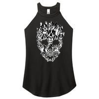 Funny Boston Terrier Skull Dog Skeleton Halloween Women's Perfect Tri Rocker Tank