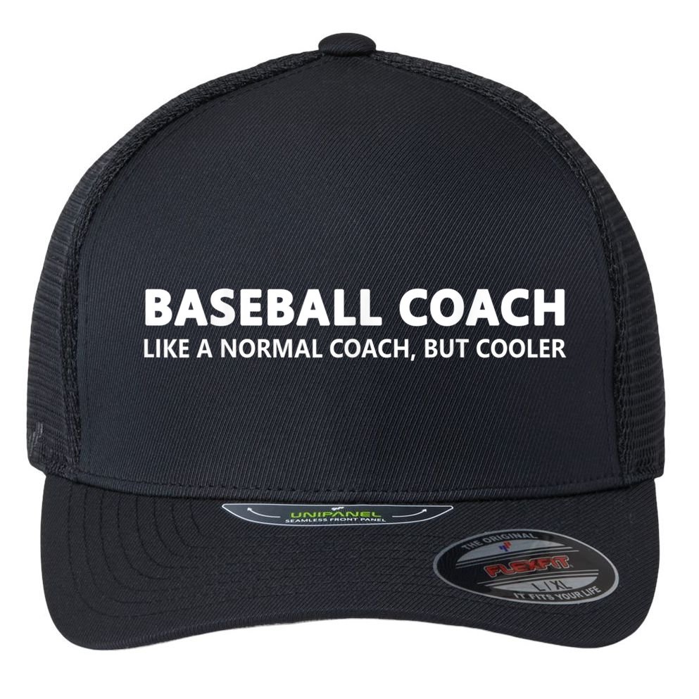 Funny Baseball Trainer Definition Baseball Coach Flexfit Unipanel Trucker Cap