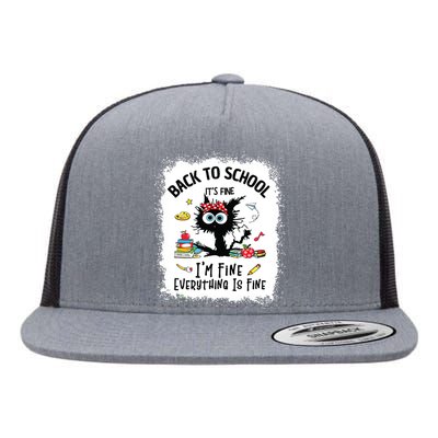 Funny Back To School Teacher Happy First Day Of School Flat Bill Trucker Hat