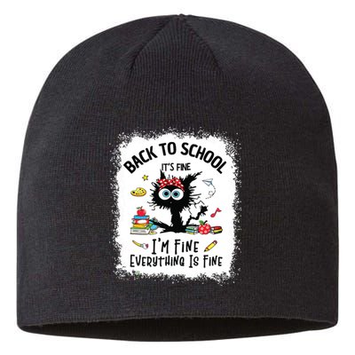 Funny Back To School Teacher Happy First Day Of School Sustainable Beanie