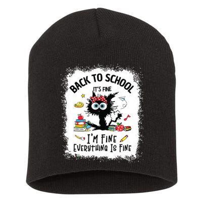 Funny Back To School Teacher Happy First Day Of School Short Acrylic Beanie