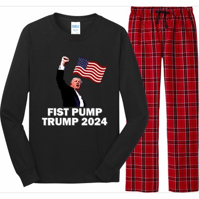 Fist Bump Trump 2024 Long Sleeve Pajama Set