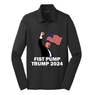 Fist Bump Trump 2024 Silk Touch Performance Long Sleeve Polo