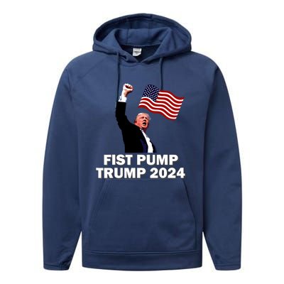 Fist Bump Trump 2024 Performance Fleece Hoodie