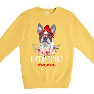 Funny Boston Terrier Mom Dog Lovers Mothers Day Gifts Premium Crewneck Sweatshirt