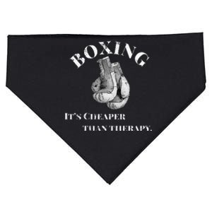 Funny Boxing T Cheaper Than Therapy USA-Made Doggie Bandana