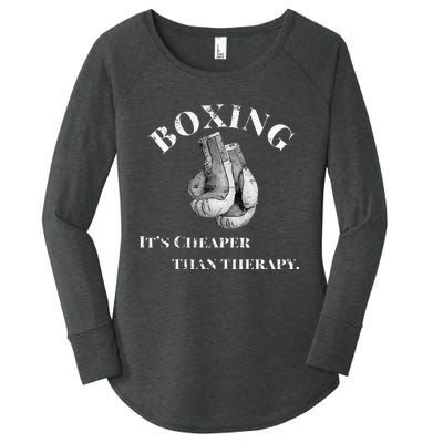 Funny Boxing T Cheaper Than Therapy Women's Perfect Tri Tunic Long Sleeve Shirt